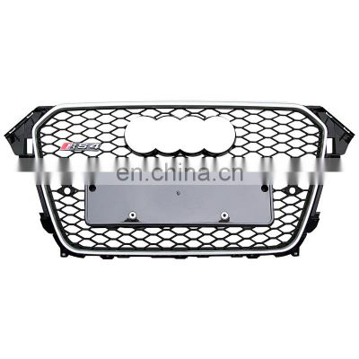 For Audi A4 B85 A4L grill Change to S4 RS4 front bumper grille Chrome silver black high quality grill 2013-2016