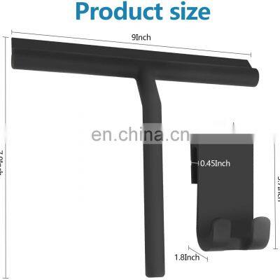 Hot Sell Black Silicone Shower Squeegee Clean Wipers Water Blade With Silicone Hook photo-4