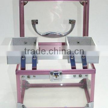 aluminum fashion acrylic cosmetic box storage carrying case