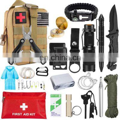 Hiking Hunting Disaster Camping Adventures Tactical First Aid Kit Bag SOS Emergency Survival Gear Bag Outdoor Survival Kit