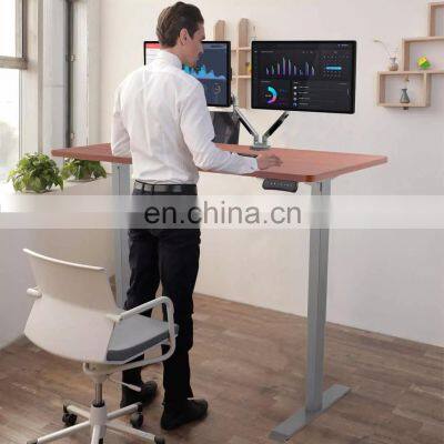 White Frame Dual Motor Ergonomic Office Standing Electric Height Adjustable Computer Desk photo-3
