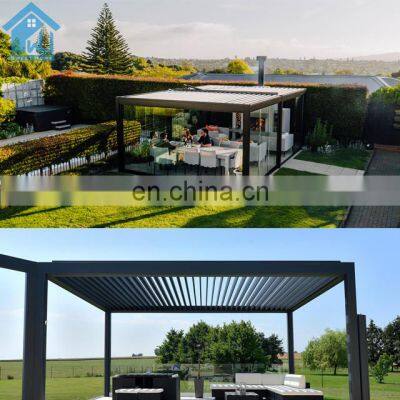 China Motorized Metal Gazebo Waterproof Opening Roof Aluminum Pergola Parts