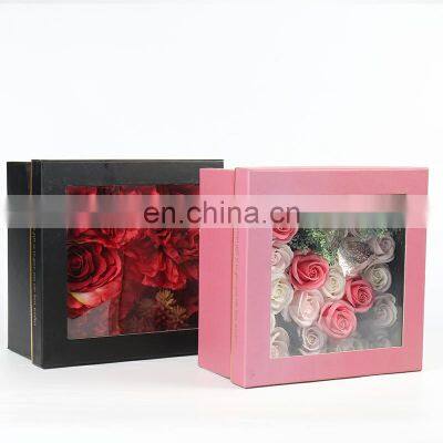 Flower Bouquet Gift Box Window Opening Package Flower Arrangement Flower Box photo-2