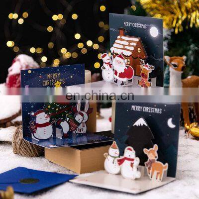 2022 Thank You Card For Christmas Pop Up 3D Christmas Greeting Cards With Envelope