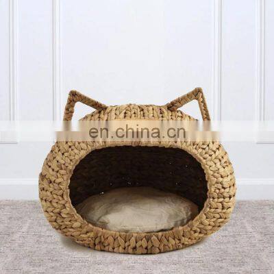 Hot Sale Basket for Cats, Cat Furniture, water hyacinth cushioned pet bed Wholesale made in Vietnam