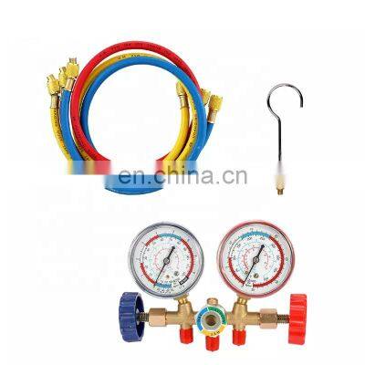 CT-536 B Brass Manifold Gauge Set HVAC Refrigeration System Auto Air Conditioner AC Charging R134A R22 R12 ac Charging Hose photo-3