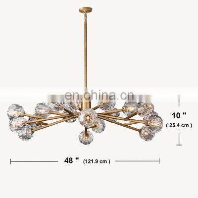 Modern Crystal Molecular Chandelier Ceiling Lighting Fixture for Living Room Bedroom Dining Room Kitchen Island Foyer Lobby