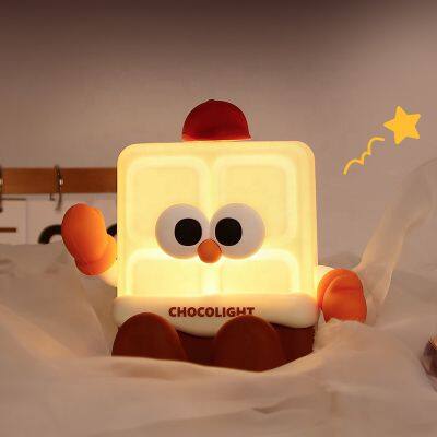 EGOGO NEW Decorative Cute Lamp Chocolate Night Light Baby Usb Silicone Night Led Lamp Lights Touch Led Night Light Lamp for Kids photo-3