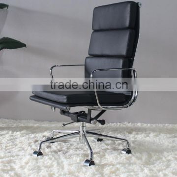 Replica high quality Aluminum frame Chinese PU/genuine leather soft pad high back office chair , Fauteuil soft pad group chair