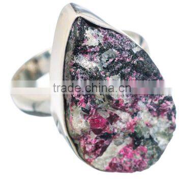 925 SOLID STERLING FINE SILVER ROUGH RUSSIAN EUDIALYTE RING