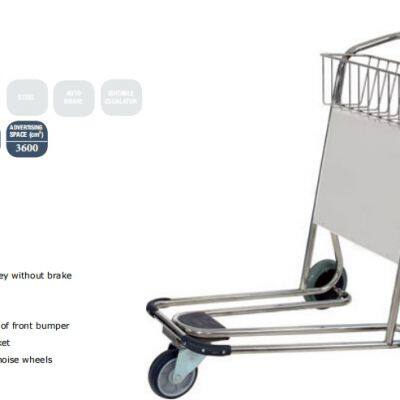 Carrito de aeropuerto de aluminio de 250 kg. Carrito para equipaje de mano de aeropuerto con freno automático de autoajuste. Carrito de aeropuerto