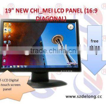 19" wide screen display,TFT LCD,touch screen panel