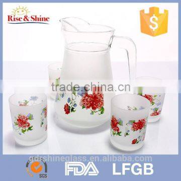 7PCS drinking glass water jug set/glass jug and cup set/glass water set