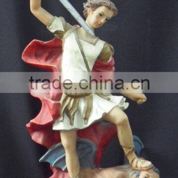 Polyresin religious handmade decoration of Archangel Michael statue