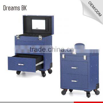 Factory Wholesale Makeup Artist Trolley Beauty Box makeup organizer handbags with drawings