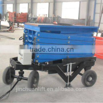 Hydraulic Mobile Scissor Lift Platform,Capacity 1000kg,Lifting 10m,Ac 380V 3.0kw 3phase power supply.