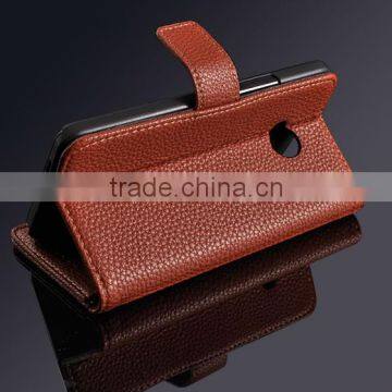 Fashionable Phone Accessory of High Quality PU Leather Stand Card Holders Inside Hand Made Cell Phone Case Bag for HTC One M7 photo-3