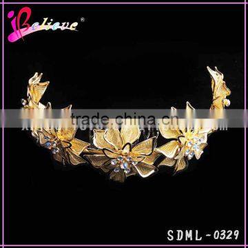 Indian Gold Hair Accessories Popular in Dubai Spike Hair Comb Flower Headband photo-2