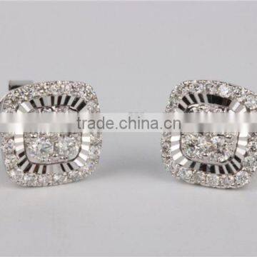 Bright Zircon Stone Silver Earring Plug Earring Tunnel photo-3
