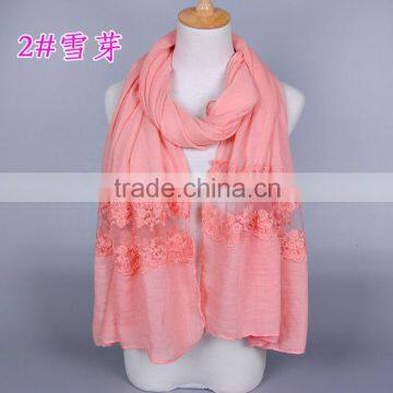 Top Quality Long Cotton Plain Fashion Women Lace Shawl Quality Choice photo-4