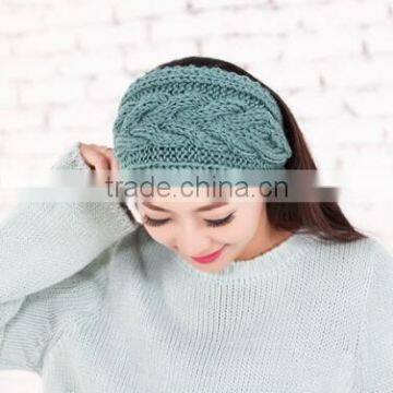Fashion Ladies Vogue Magnetic Solid Color Stretchable Knitted Headband photo-6