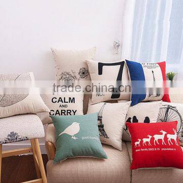 Creative Pattern Linen Cotton Throw Pillow Case Sofa Car Bed Home Decor Cushion Cover