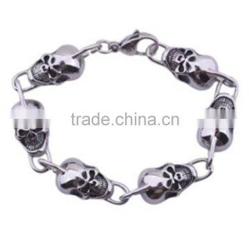 Customized stainless steel skull bracelet for wholesale