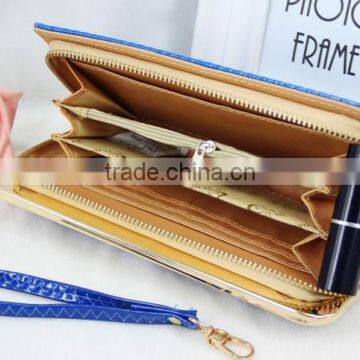 2015 New Fashion Many Colors Water Ripple Long PU Leathwe Women Purse Wallet Card Holder Phone Handbag photo-5