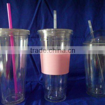 plastic cup with straw and lid