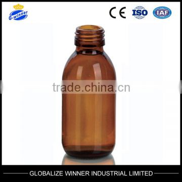 125ml Amber Glass Bottles for syrup with plastic cap aluminum cap