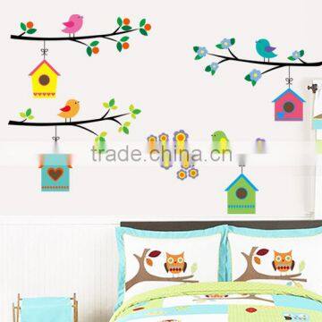 Owl Birds Branch Vinyl Kids Mural Home Decor Wall Stickers Decal removable DIY