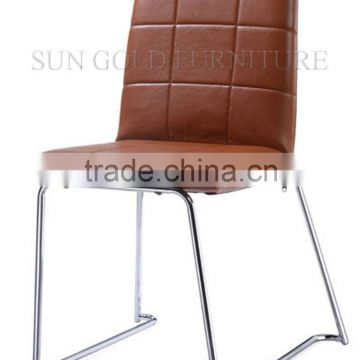 Hot sale cheap metal tube Leather Dining Chair/ cheap Dining Room Chair/Metal Chair (SZ-DC074)