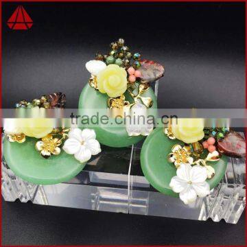 Korean Flower Crystal Agate Brooch With Rhinestone Ornamentnatural Stones photo-5