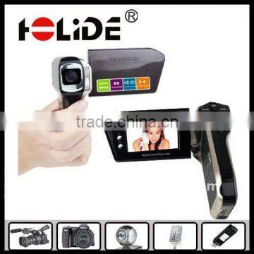 2012 new cheap giftl hd video digital camcorder,max 12Mega pixels,with 2.4inch LCD/Support 32GB sd card(DV8000A)