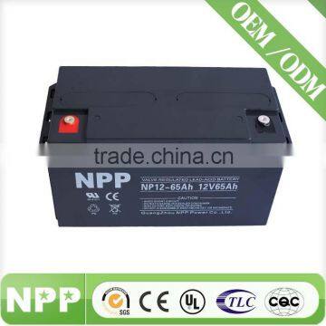 12V 65AH valve regulated lead acid battery