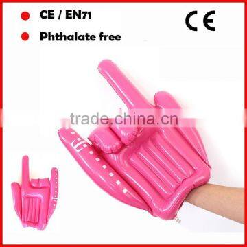 Pink color with custom printing inflatable hand for promotion