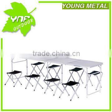 camping folding table with 8 chairs