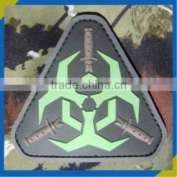 custom individual 3D soft embossed minitary sword pvc rubber patchs