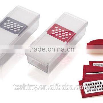 Multi-Blade Kitchen Grater Plastic Vegetable Grater with Container Box Grater