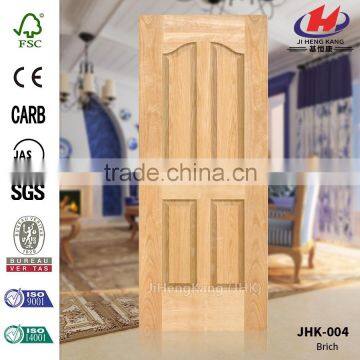 JHK 004 Best Quality Multiple Size 4 Panels Clean College Apartment Project Brich Veneer HDF Door Skin Factory