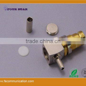 1.6/5.6 female bulkhead right angle crimp connector for RG179 cable