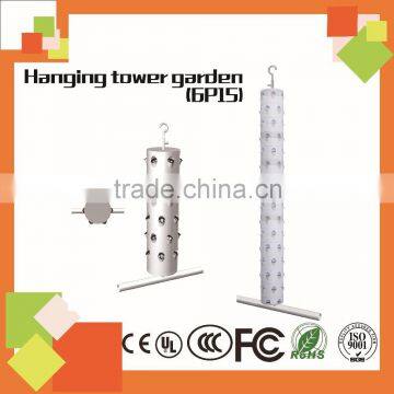 2016 Hanging Tower garden 4Pcs each floor 15Floor Hydroponics system for greehouse/indoor/garden decoration