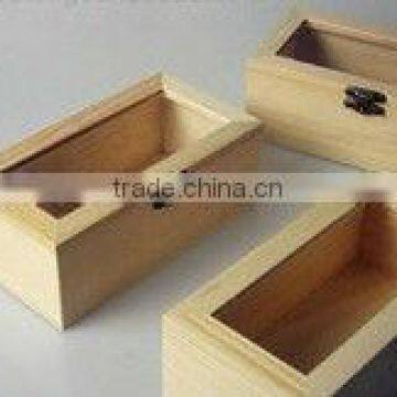 Wooden box with glass lid