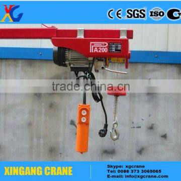 Best selling pa500 pa1000 100kg small mini wire rope electric hoist CE standard winch mini electric hoist