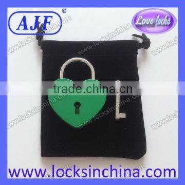 AJF Green Heart Shape Padlocks With Key for Wedding Decoration photo-5