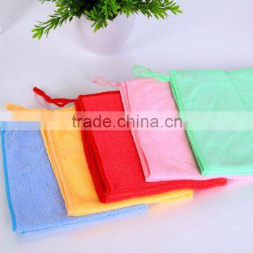 80% polyester and 20% polyamide two sides napping microfiber solid color hanging towel