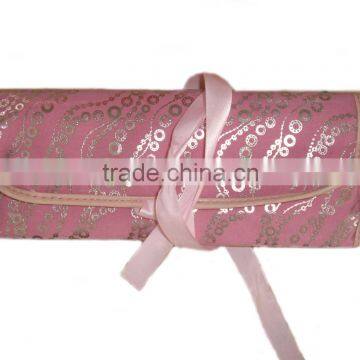 2012New arrival Professional manufacture nylon pink color Cosmetic brush Bag