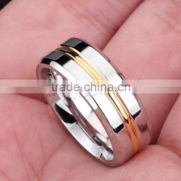 Stainless Steel Finger Ring, 316L Stainless Steel, Plated Different Size for Choice Two Tone for Man
