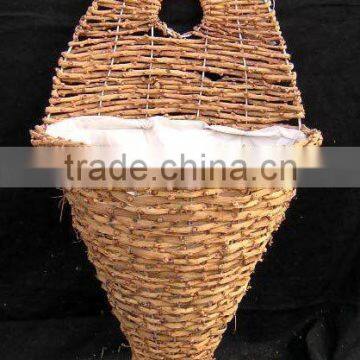 Rustic Rattan Wall Torch Basket