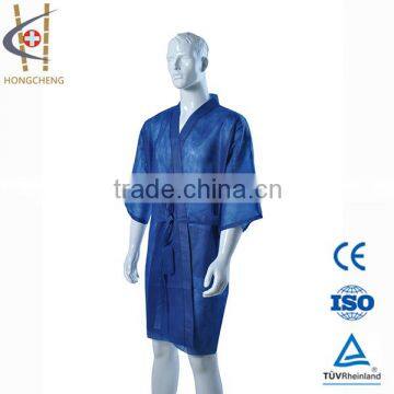 Nonwoven Blue Disposable With Waist Belt Beauty Coat